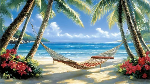 Peaceful Hammock on Tropical Beach