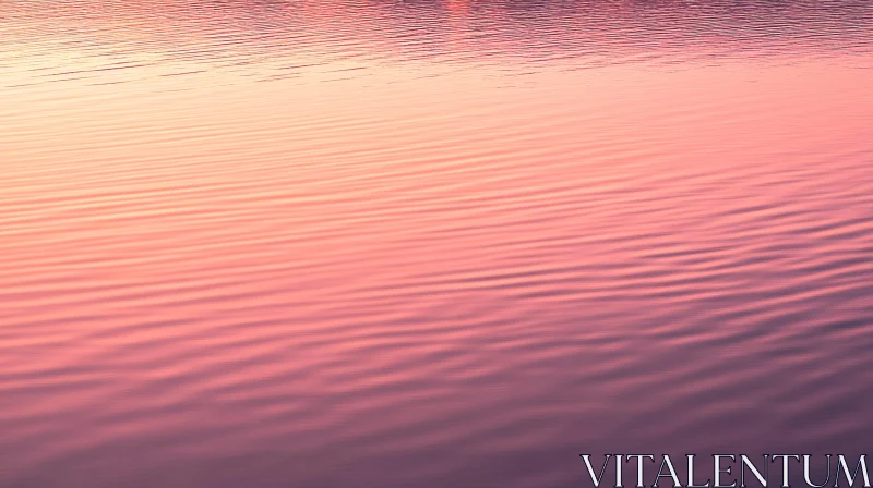 Pink Sunset Ripples on Calm Water AI Image