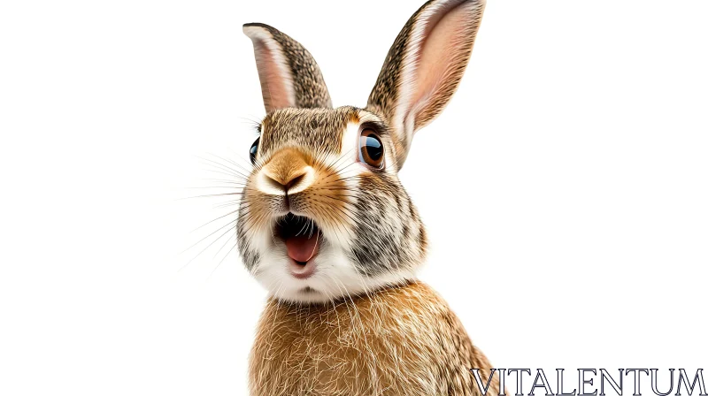 AI ART Astonished Hare Close-up