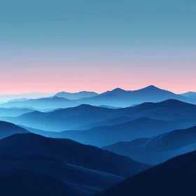 Layered Blue Mountains Landscape