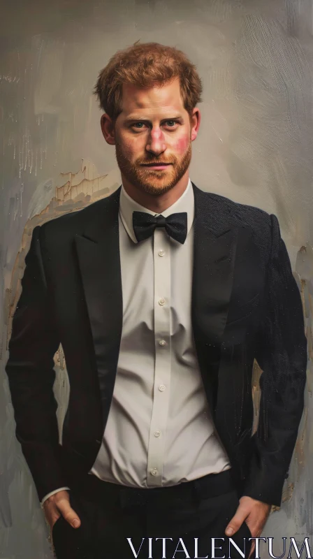 AI ART Portrait of Prince Harry in a Tuxedo