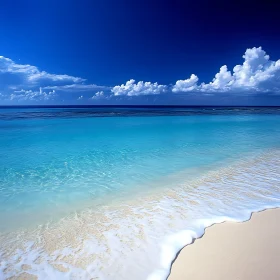 Seascape with Turquoise Water and Clouds