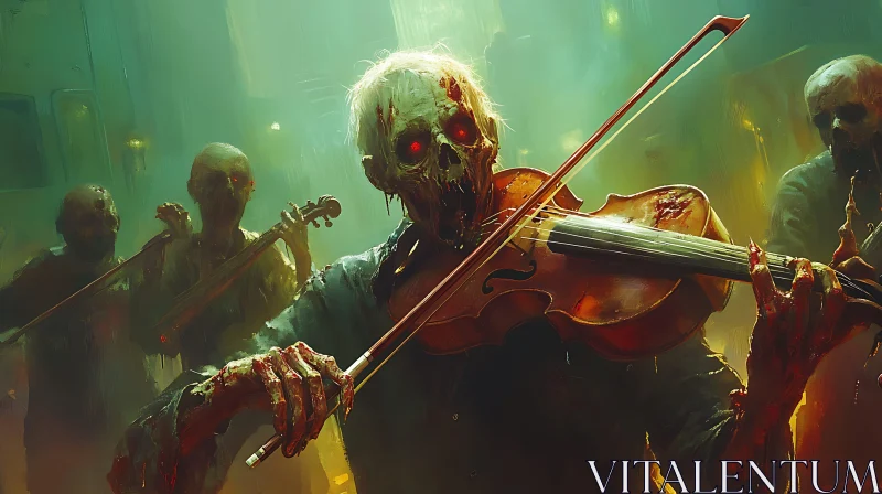 Undead Musicians: A Haunting Performance AI Image