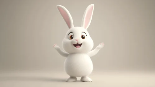 Charming White Bunny Character