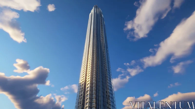 Modern Skyscraper with Glass Facade AI Image