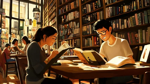 Cozy Library Scene