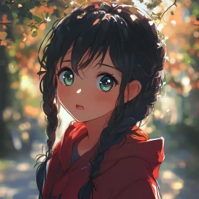 Expressive Anime Portrait in Nature