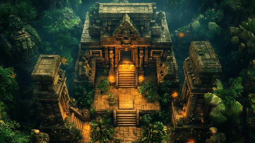 Ancient Ruins Amidst Verdant Jungle