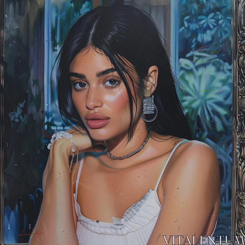 Kylie Jenner Detailed Portrait Painting AI Image