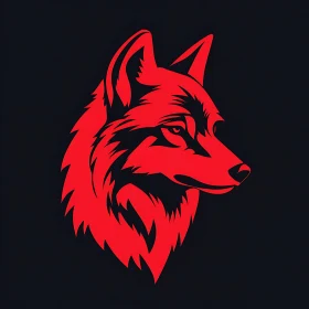 Crimson Wolf Profile Art