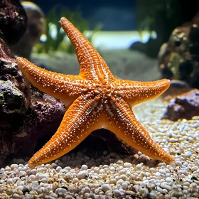 Radiant Starfish Resting on Pebbles