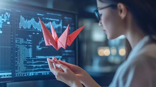 Tech Vision: Woman with Origami Crane