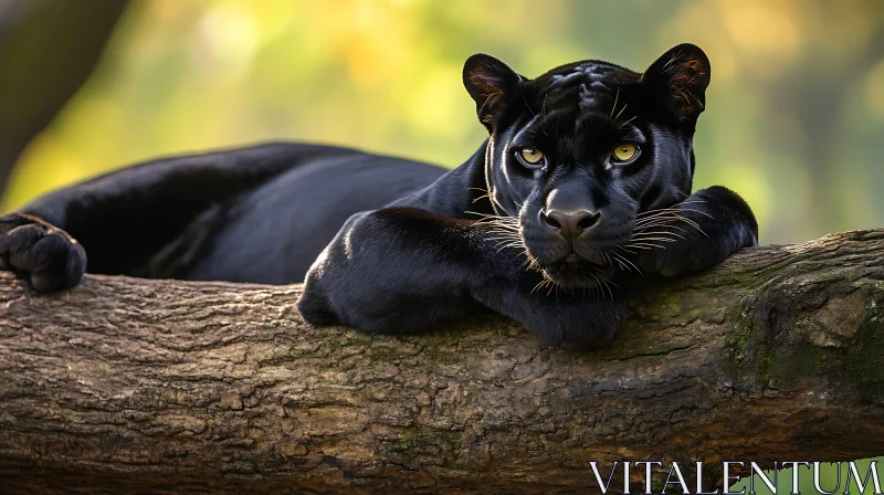 Resting Black Panther Portrait AI Image