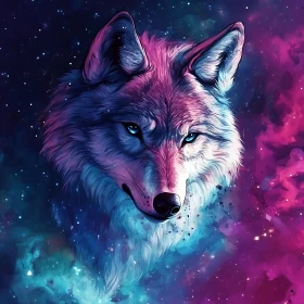 Celestial Wolf in Galaxy