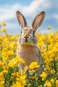 Hare Among Yellow Blooms