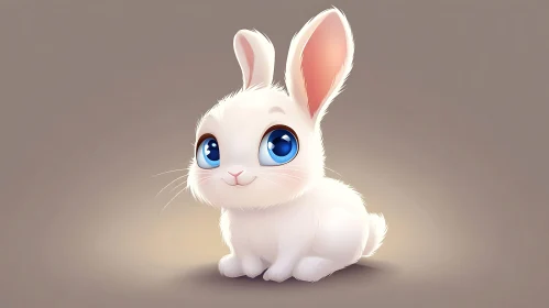 Charming White Bunny Illustration