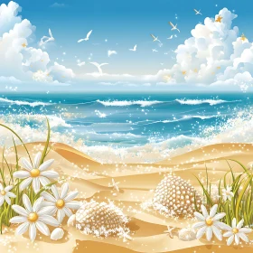 Seaside Serenity: Flowers and Ocean View