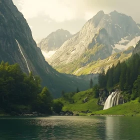 Alpine Lake and Mountain Vista