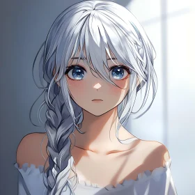 Serene Anime Girl with Soft Light