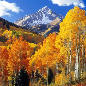 Mountain Forest in Fall Season