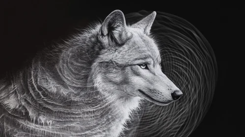 Wolf Portrait in Monochrome