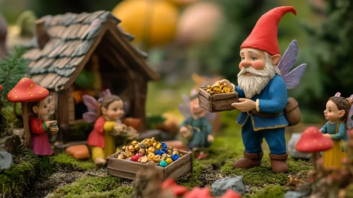 Miniature Fantasy World with Gnome