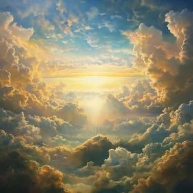 Celestial Golden Hour Cloudscape View