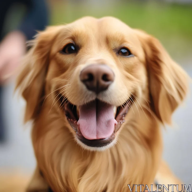 Happy Golden Retriever Close-Up AI Image