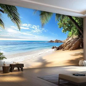 Indoor Room Overlooking a Pristine Beach