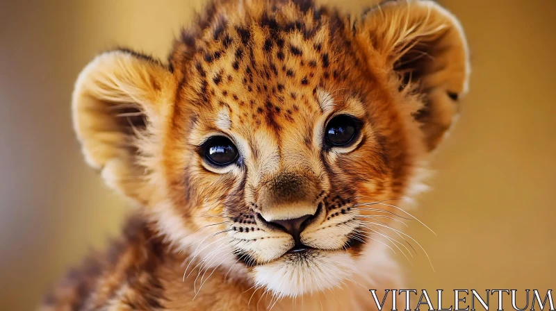 Lion Cub Face Close-Up AI Image