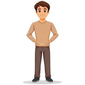 Full Body Cartoon Man Character