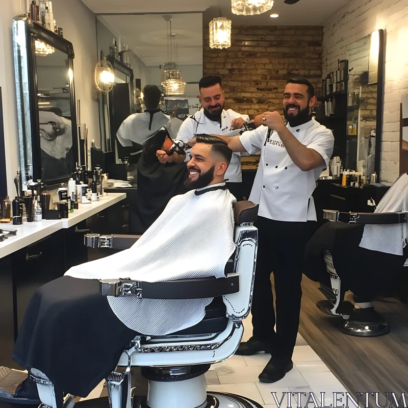 A Fresh Haircut Experience AI Image