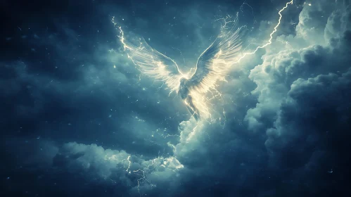 Angel Wings Lightning Sky