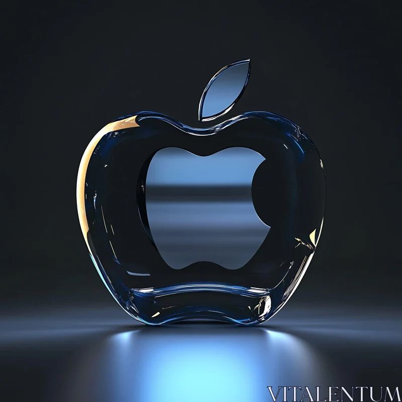 Sleek and Modern Glass Apple Emblem AI Image