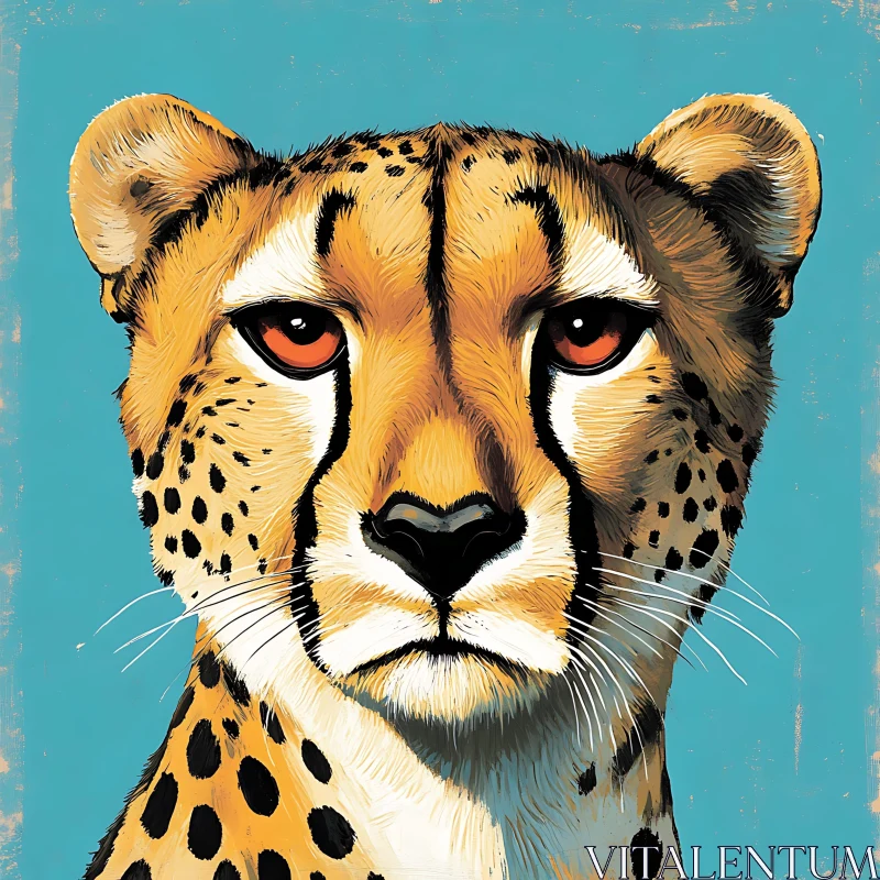 Striking Cheetah Face - Animal Kingdom Art AI Image