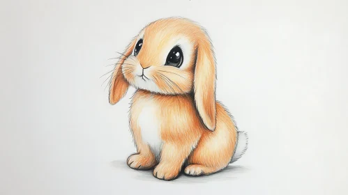 Charming Rabbit Drawing with Soft Fur