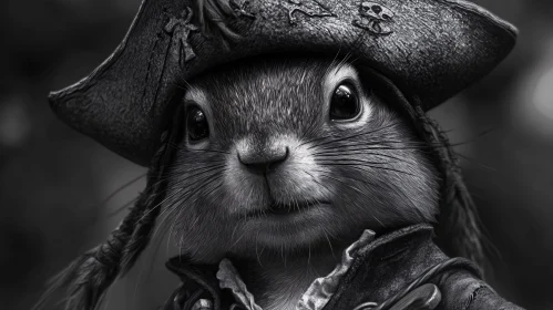 Monochrome Squirrel Pirate