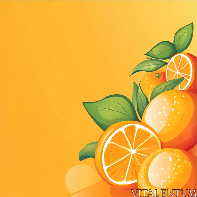 Bright Still Life of Oranges AI Image