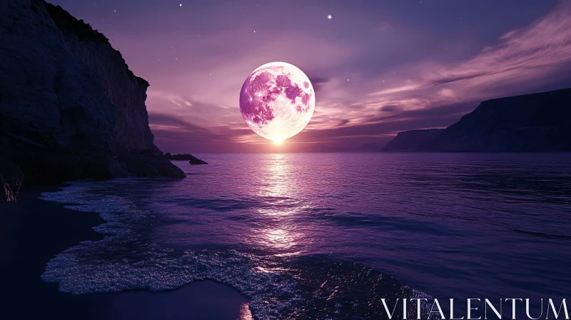 AI ART Moonlit Seascape at Twilight