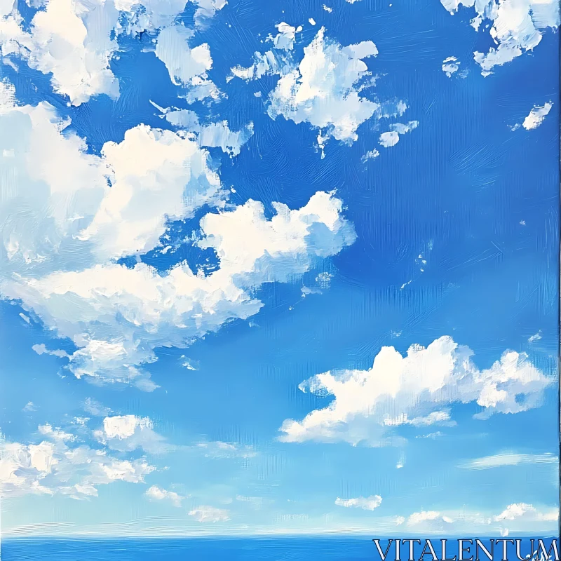 Peaceful Sky Above the Sea AI Image