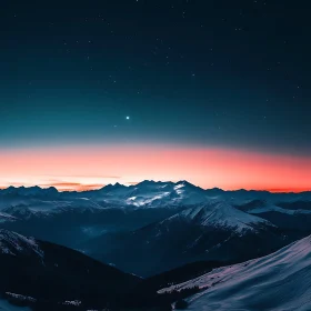 Snowy Peaks at Twilight