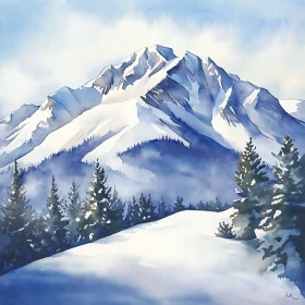 Winter Mountain Landscape Art