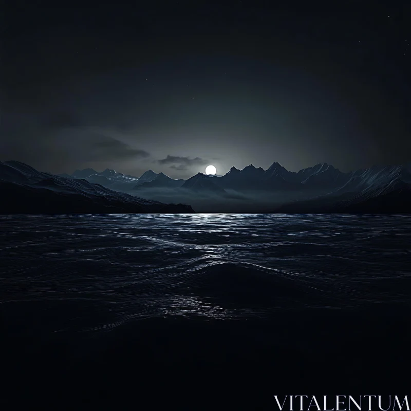 AI ART Serene Moonlight Seascape