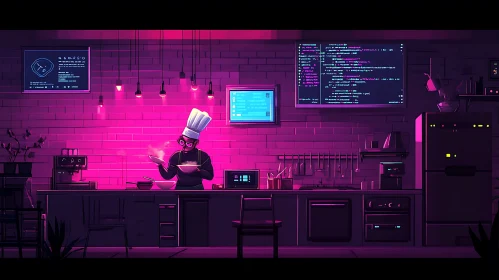 Cyberpunk Kitchen Cooking