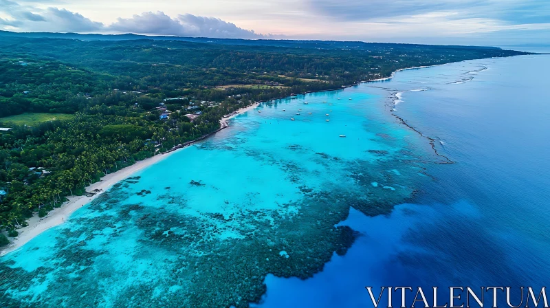 Tropical Island Aerial Seascape AI Image