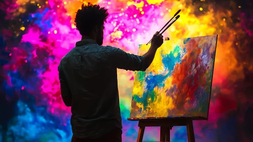 Abstract Painting in Progress