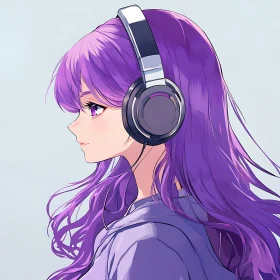 Profile of an Anime Girl with Headphones