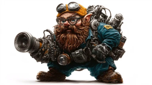 Dwarf Engineer with Steampunk Gadgets