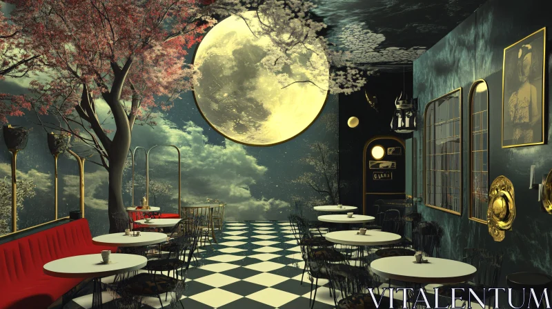 AI ART Nocturnal Cafe Decor