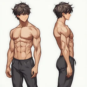 Muscular Anime Character Illustration